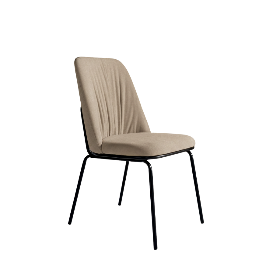 Set di sedie imbottite "Pixel" in tessuto e struttura in metallo cm 61x49 93h