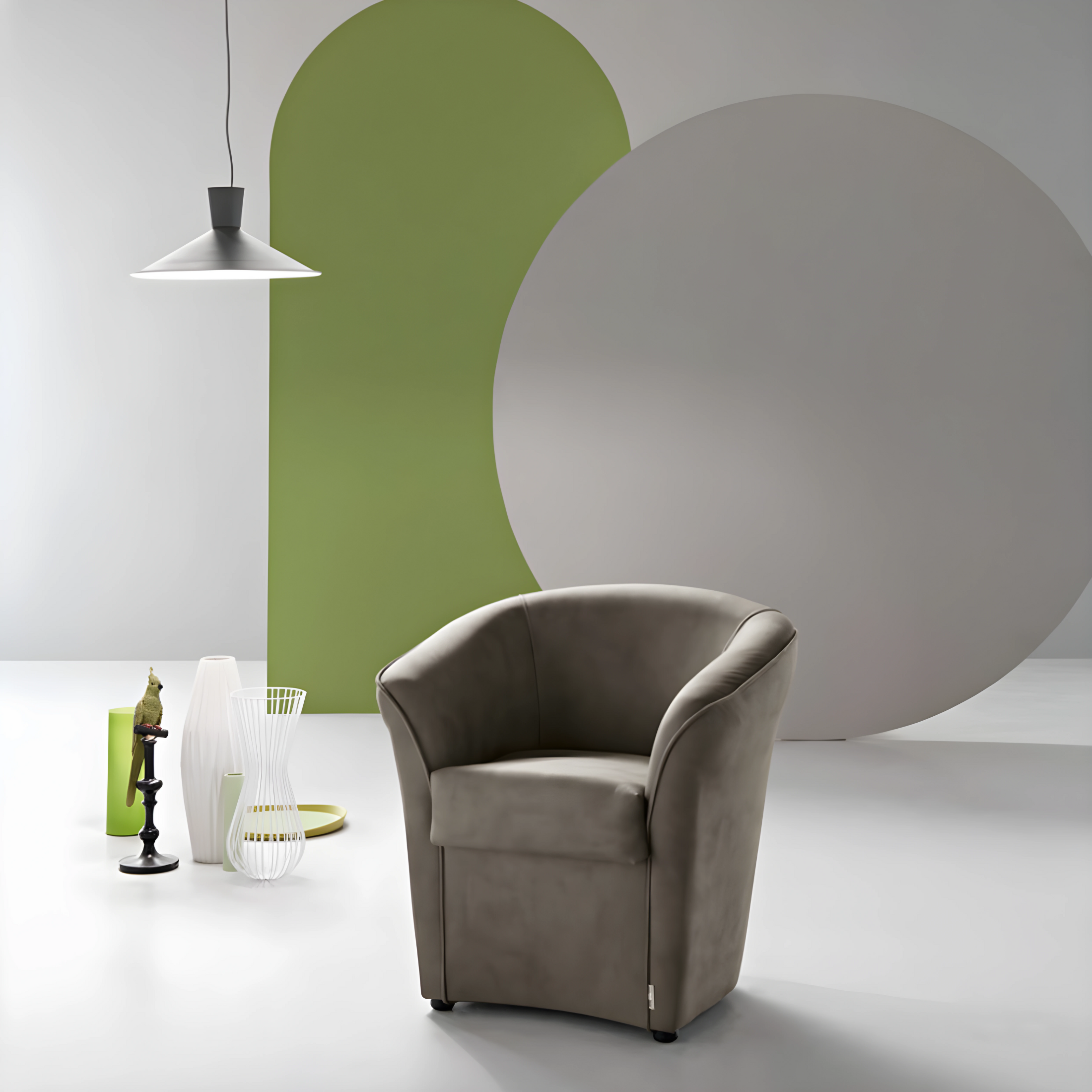 Modern "Dallas" nubuck leather living room armchair, 70x67 cm, 76h