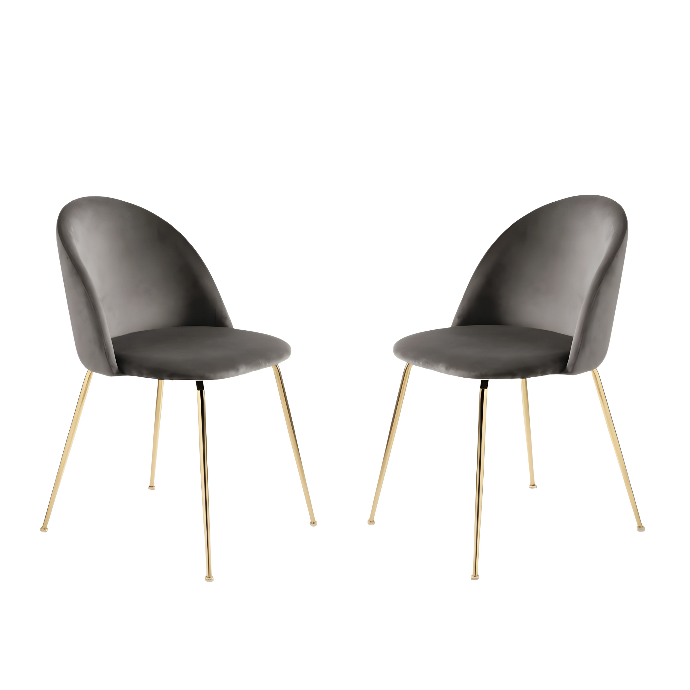 Set of "Dama" dining chairs in velvet with painted metal frame, 52x50 cm, 81h