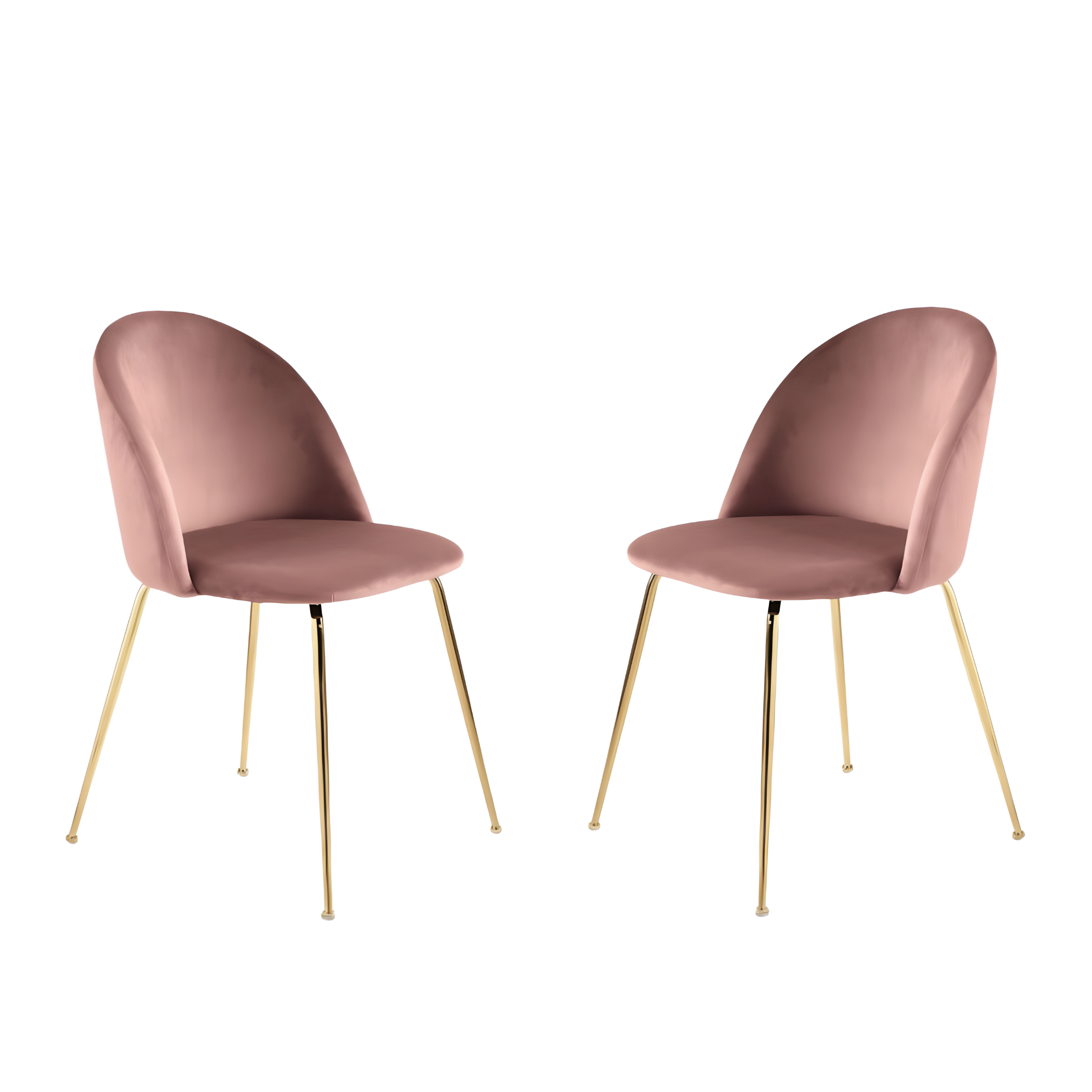 Set of "Dama" dining chairs in velvet with painted metal frame, 52x50 cm, 81h