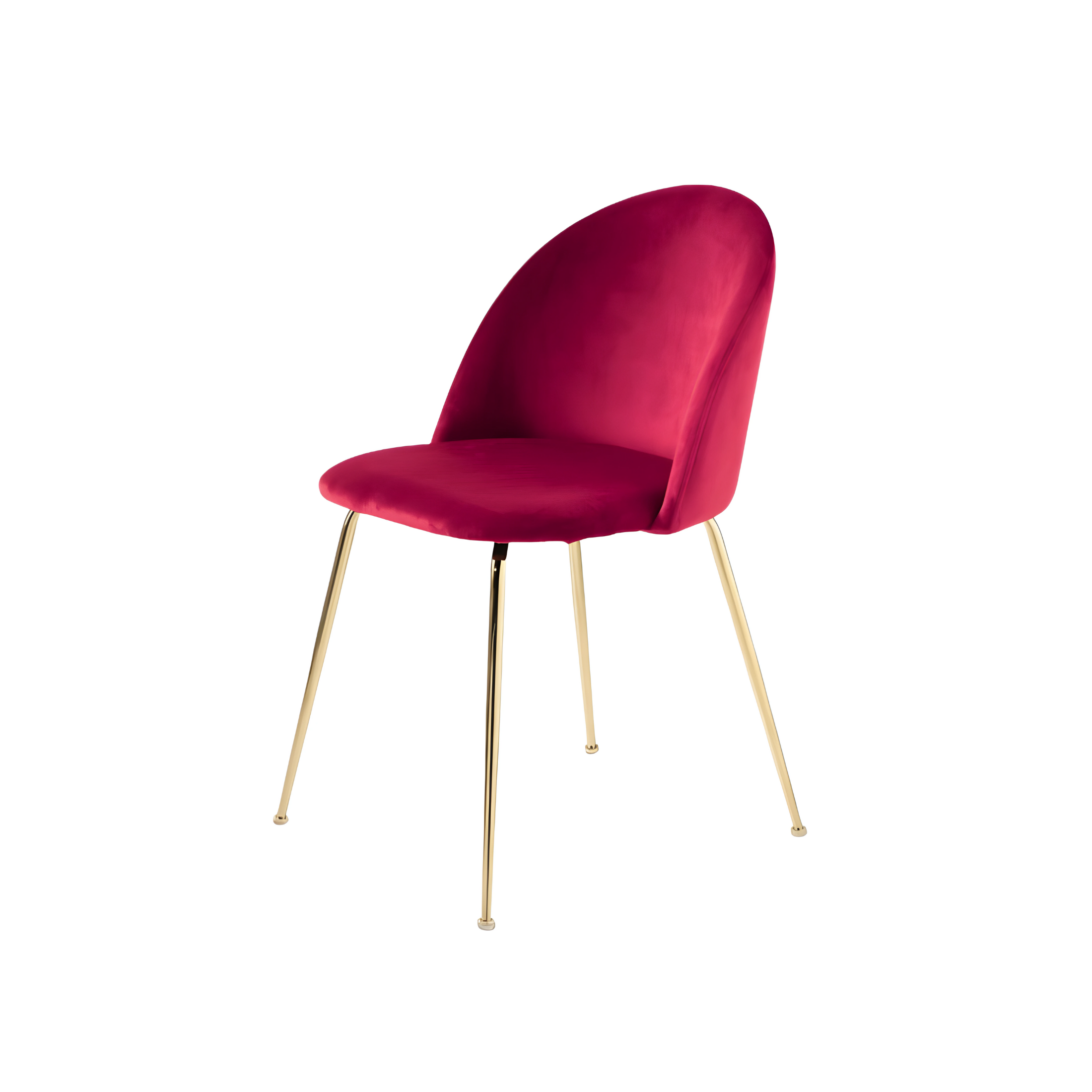 Set of "Dama" dining chairs in velvet with painted metal frame, 52x50 cm, 81h