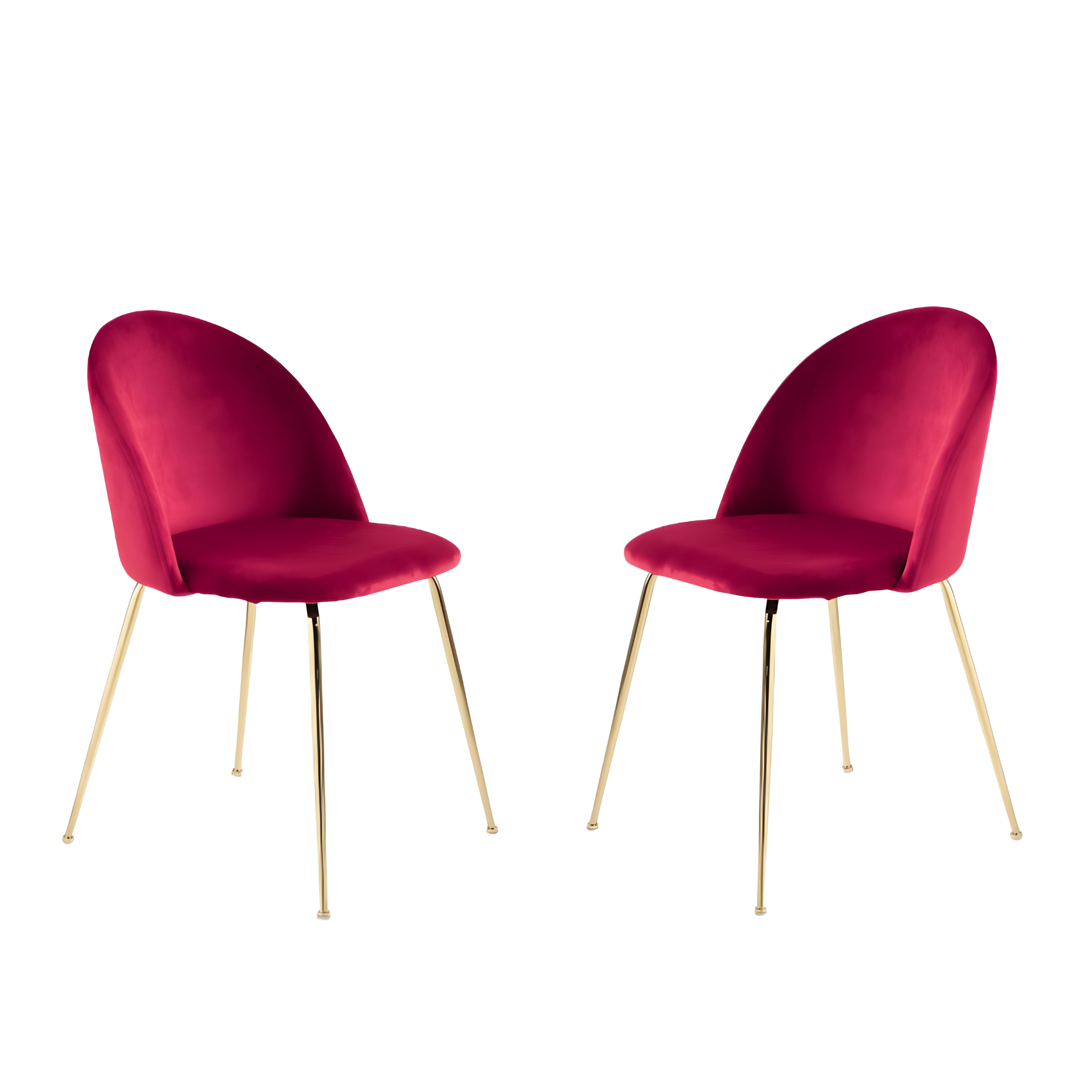 Set of "Dama" dining chairs in velvet with painted metal frame, 52x50 cm, 81h