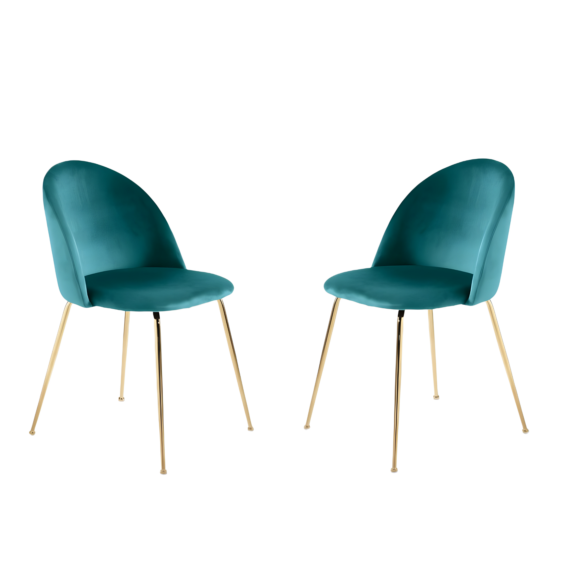 Set of "Dama" dining chairs in velvet with painted metal frame, 52x50 cm, 81h