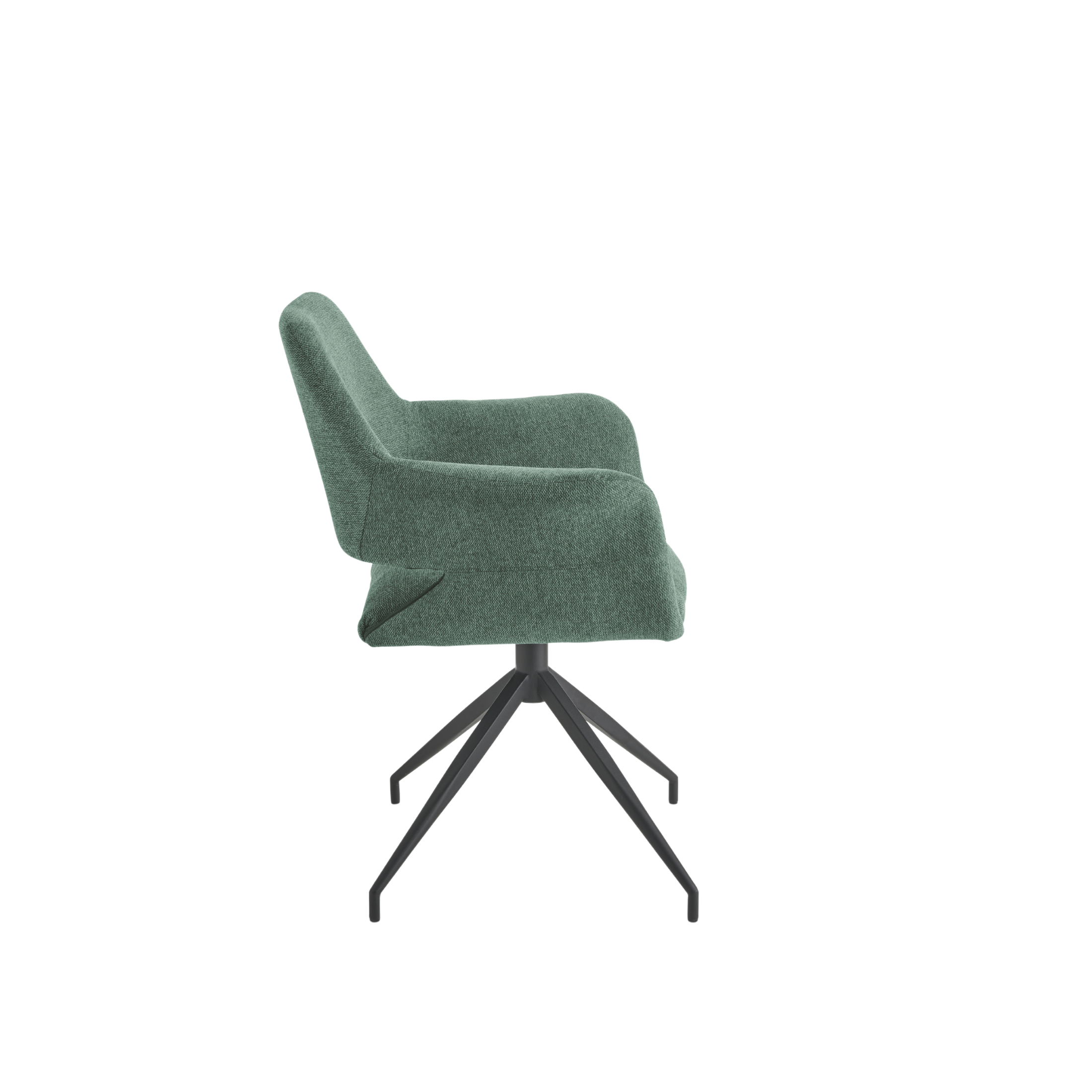 Set of "Flessia" swivel chairs in padded fabric with metal frame cm 66x60 85h