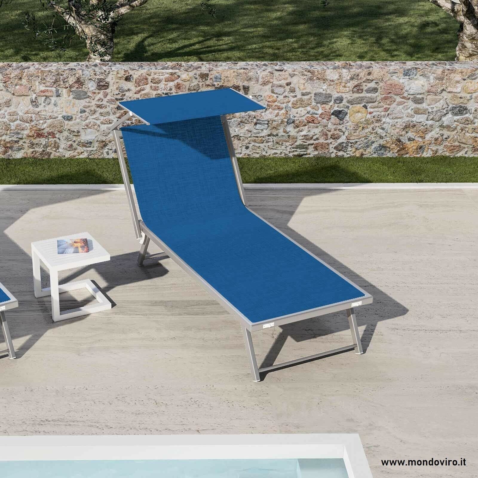 Lettino sdraio prendisole Palapas da spiaggia in alluminio cm 181x61 39h
