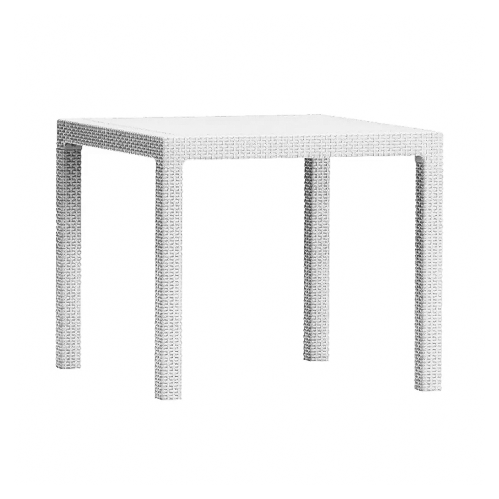 Tavolo quadrato da pranzo Quartet in resina con effetto rattan per giardino cm 95x95 74h