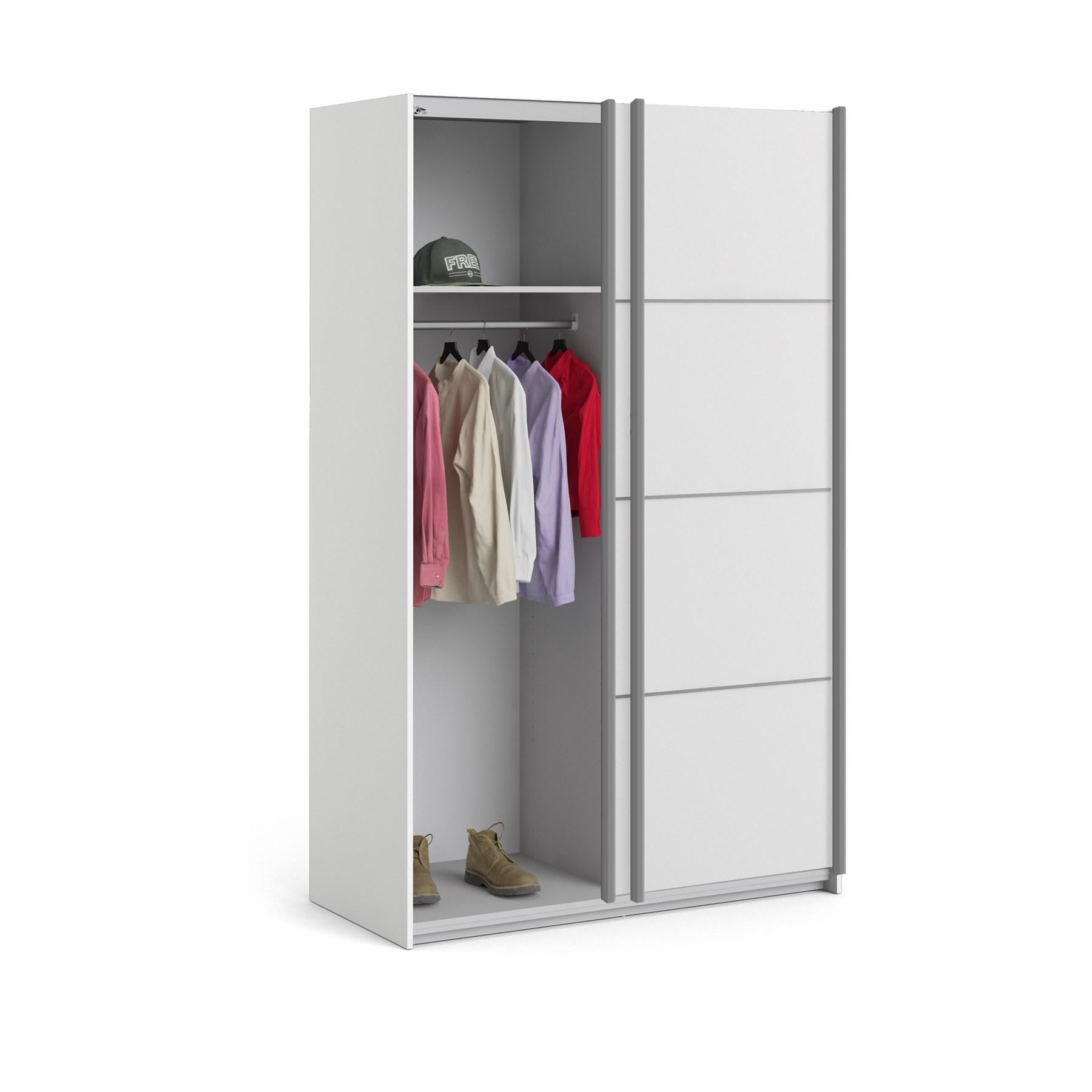 Armadio in legno Verona con ante scorrevoli bianco cm 122x64 h201