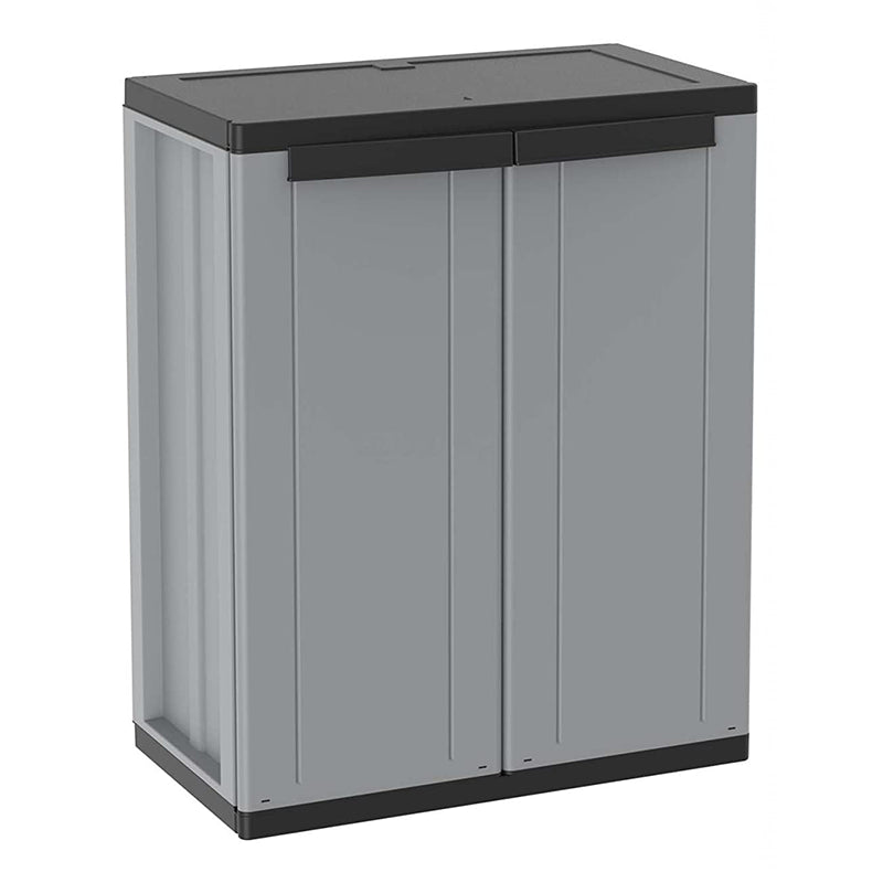 Armadio basso porta oggetti in plastica 2 ante 1 ripiano cm68x38 85h