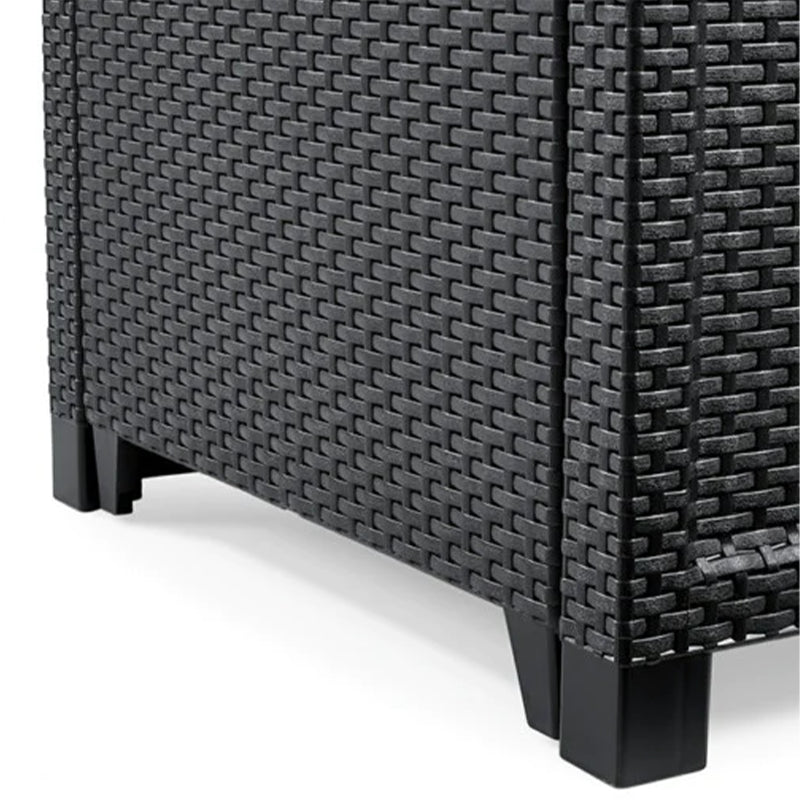 Salotto per esterno Penelope in resina divano poltrone e tavolino da giardino