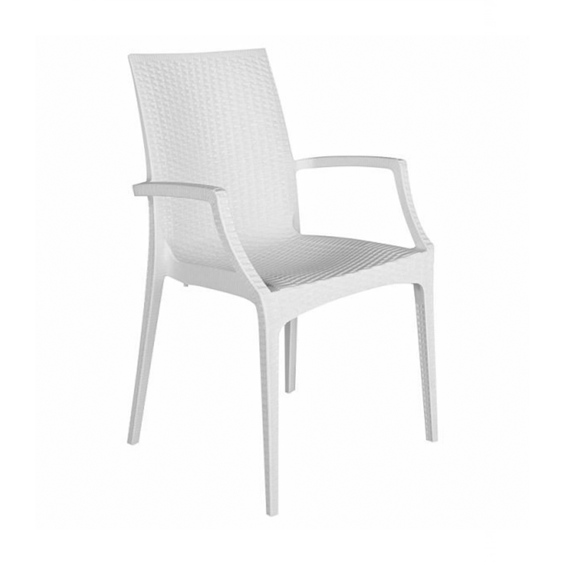 Sedia da esterno in resina rattan poltrona con braccioli per giardino e veranda