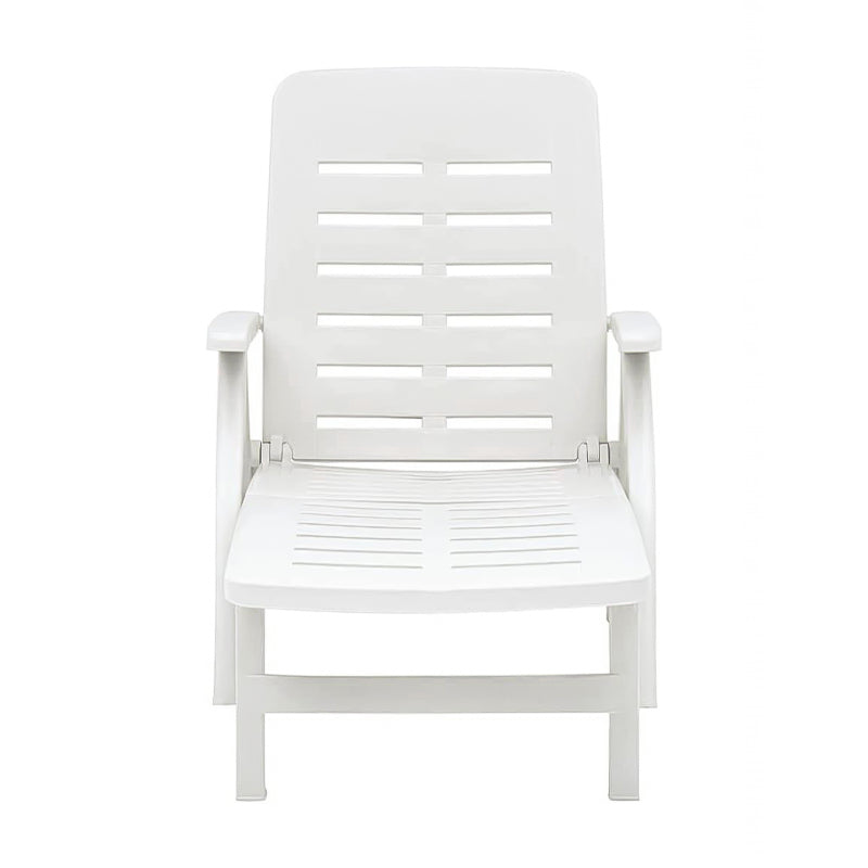 Lettino prendisole in resina con schienale reclinabile per piscina e giardino