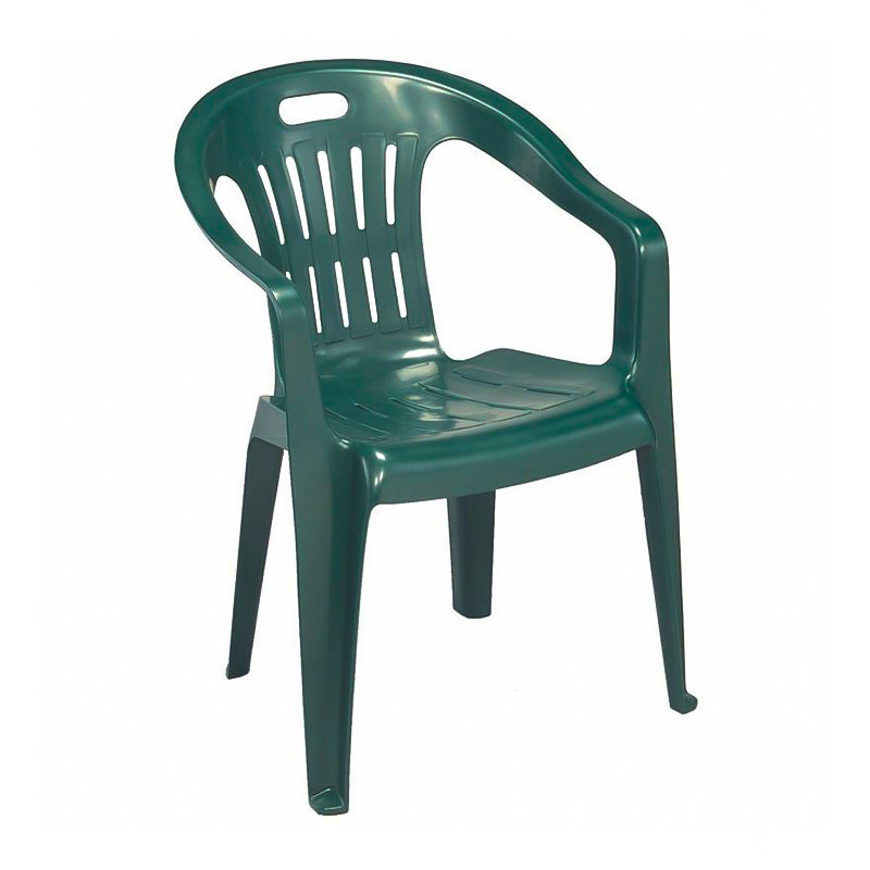 Sedia da esterno in resina impilabile poltrona con braccioli per giardino e veranda