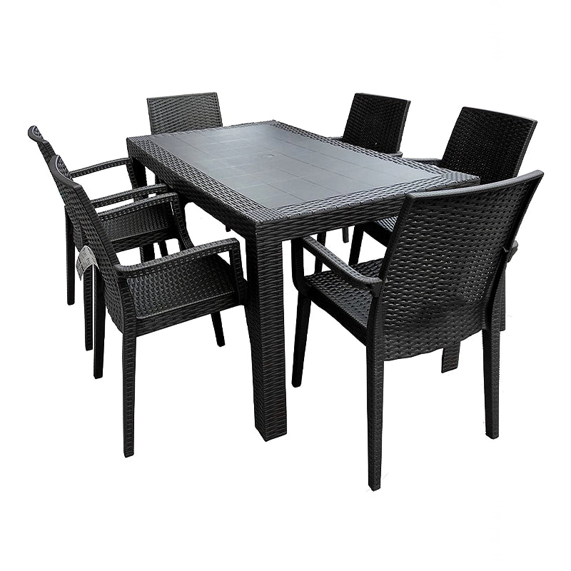 Tavolo da esterno in resina quadrato rettangolare per giardino e veranda