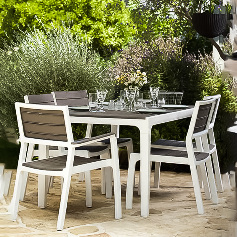 Sedia da esterno in resina rattan poltrona con braccioli per giardino e veranda