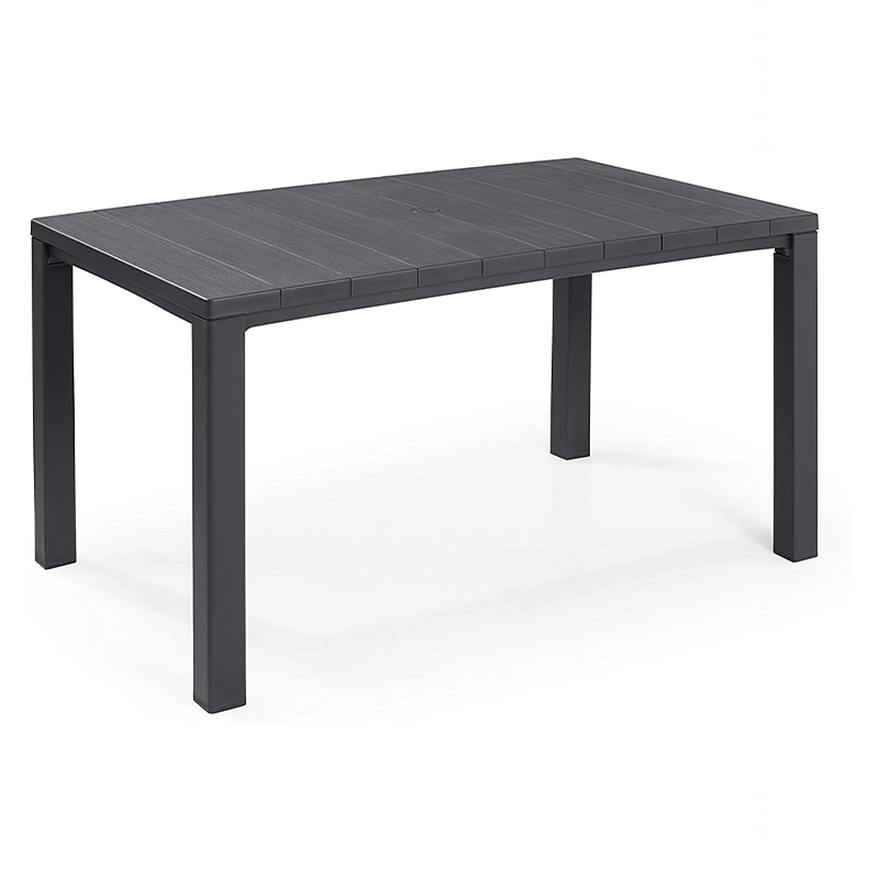 Tavolo da esterno Julie dogato in resina quadrato per giardino cm 147x90 h74