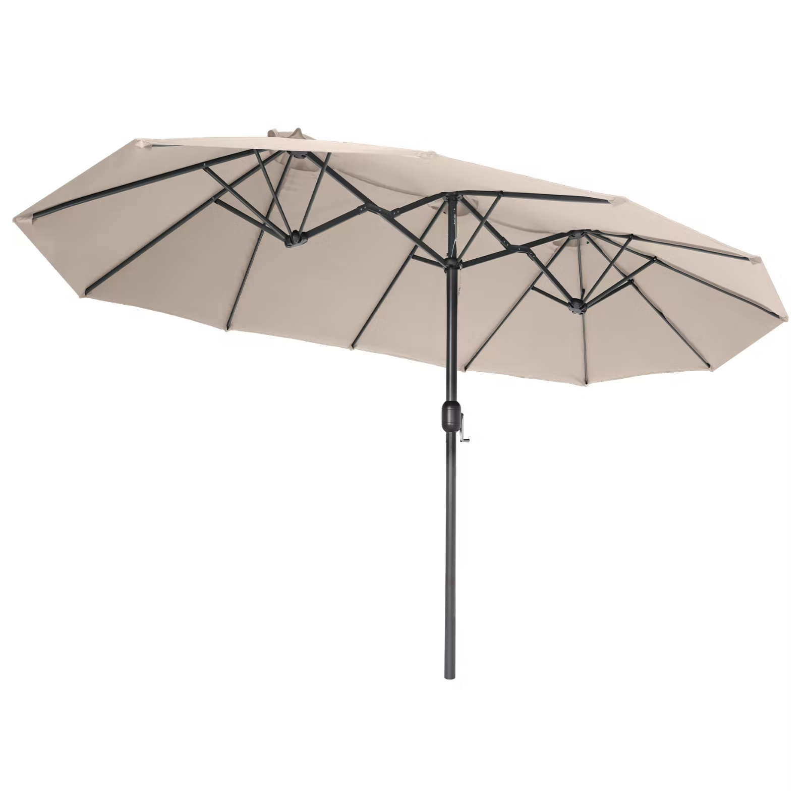 Ombrellone modello Silia con 3 tettucci in alluminio beige cm 460x270 h241