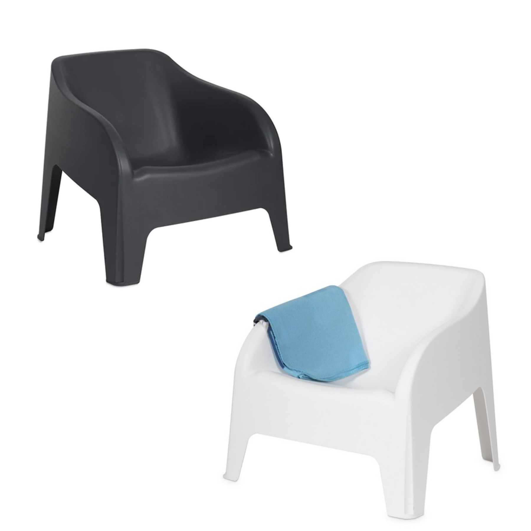 Poltrona in resina per esterni Polignano sedia impilabile da giardino