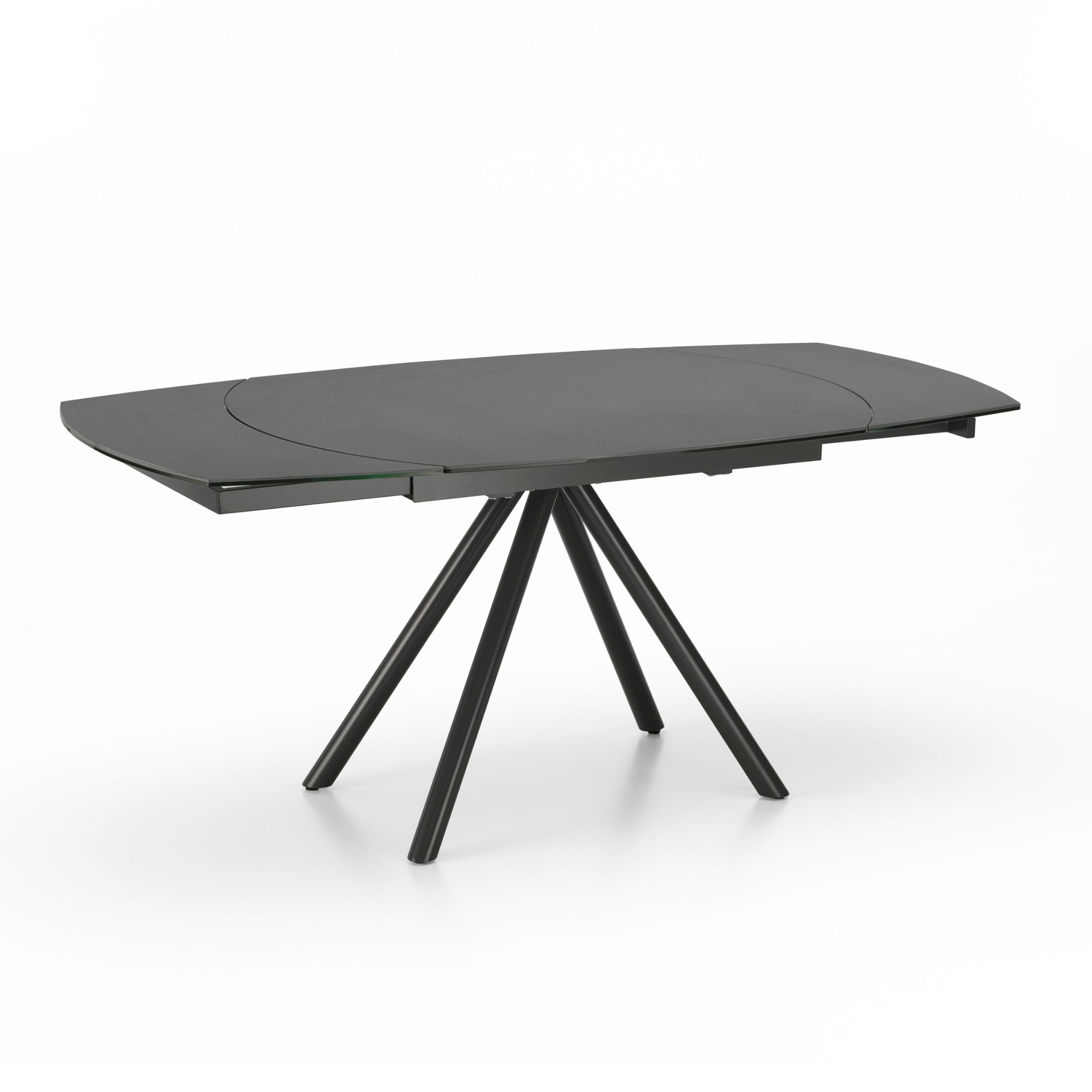 Modern extendable table "Atmosphera" with ceramic top and painted metal frame