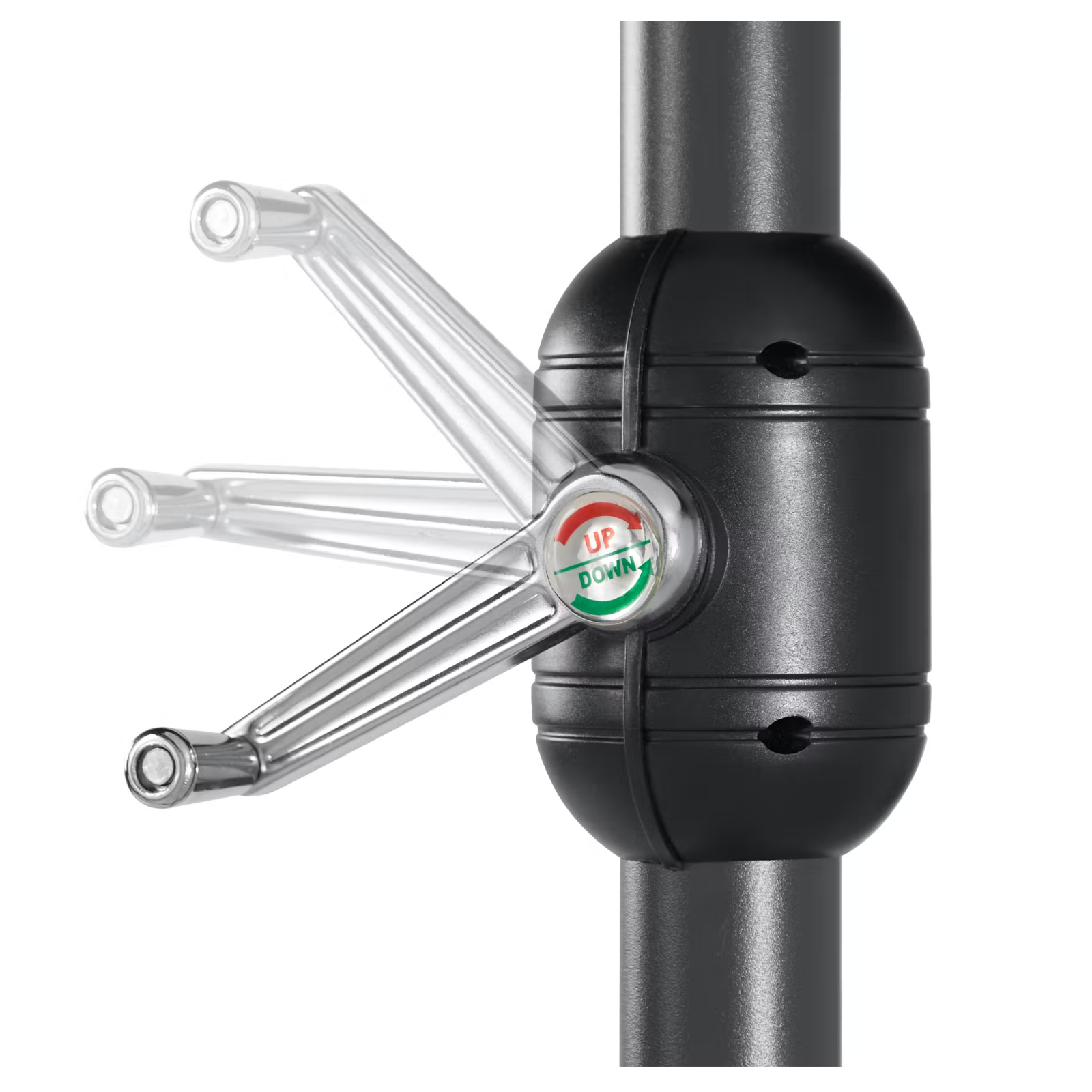 Ombrellone modello Silia con 3 tettucci in alluminio beige cm 460x270 h241