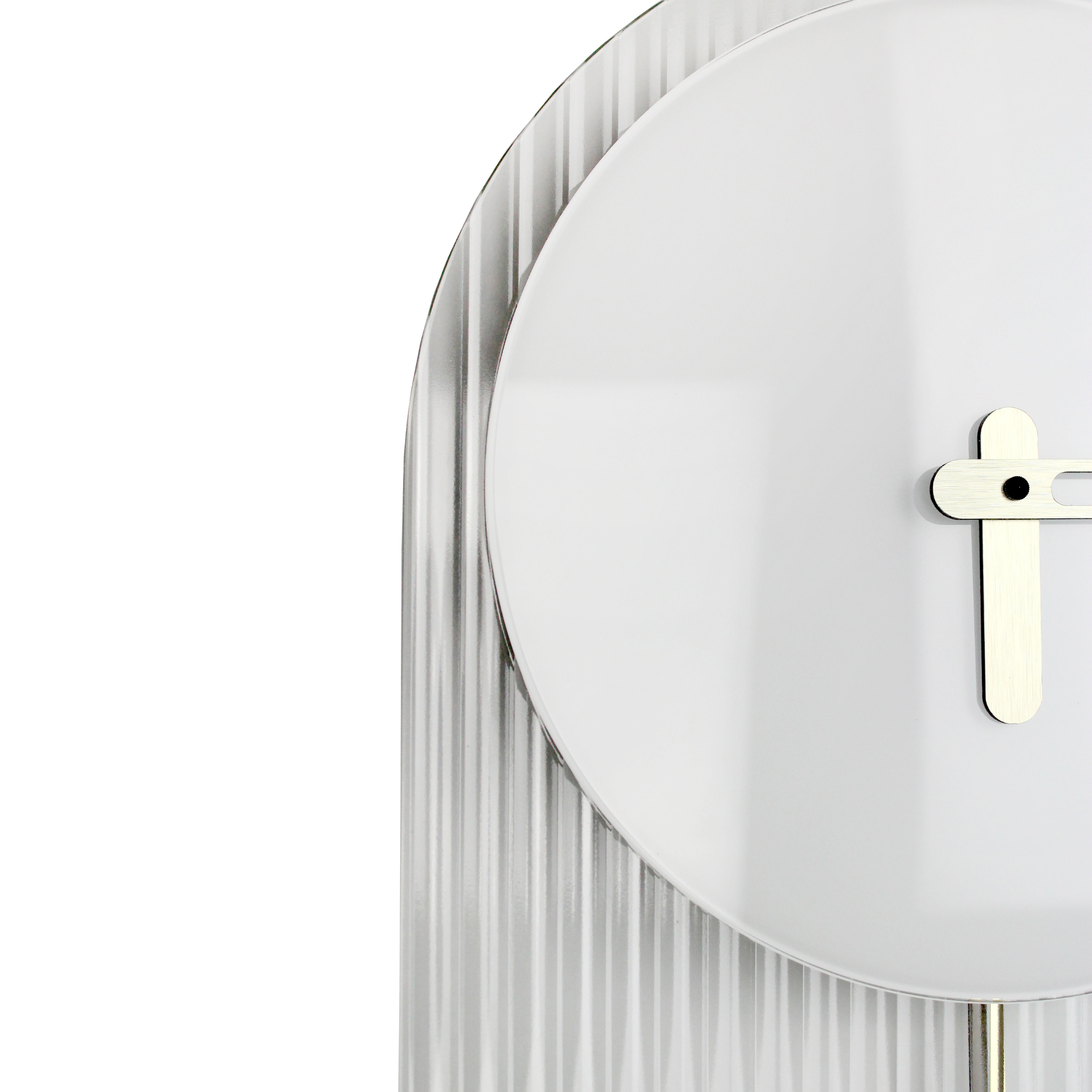 "Florence" designer pendulum clock in white glass