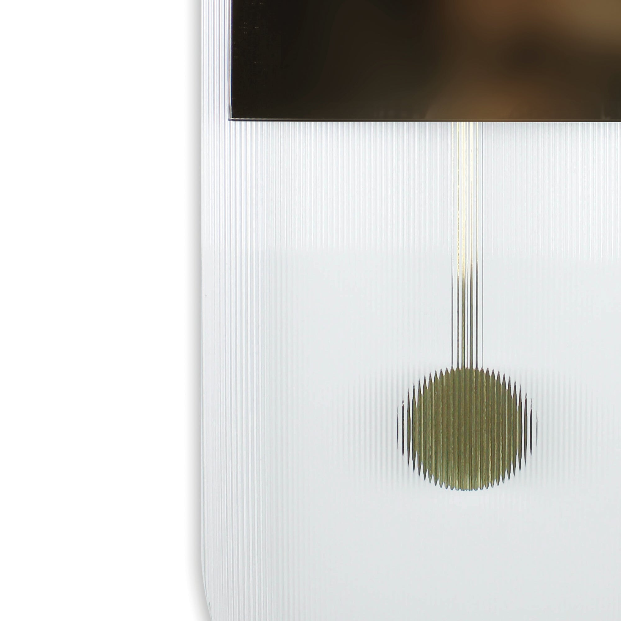 Modern "Verona" design pendulum clock in ribbed glass
